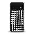 houndstooth classic back phone cover | glass case for google pixel 6 pro
