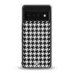 houndstooth classic back phone cover | glass case for google pixel 6 pro