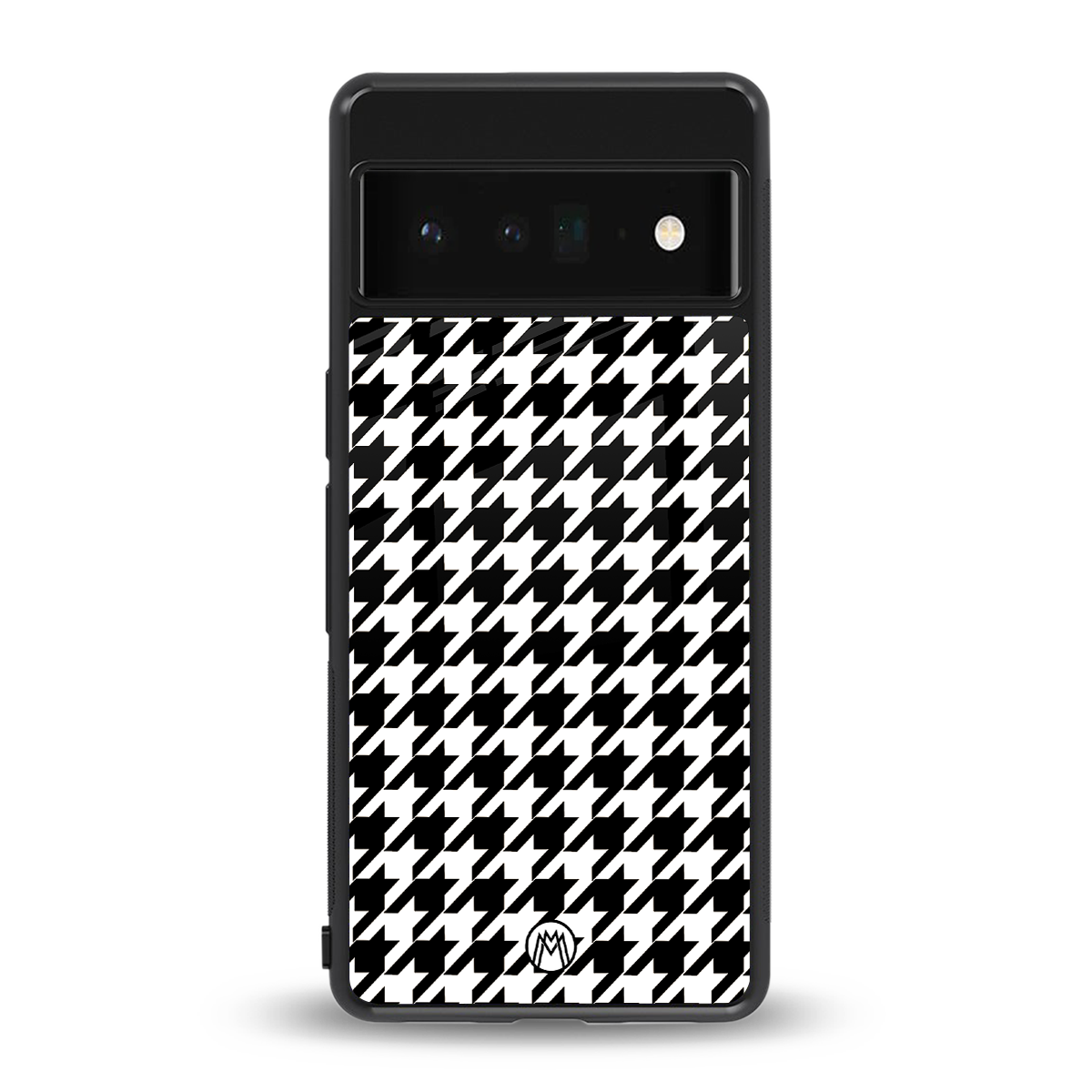 houndstooth classic back phone cover | glass case for google pixel 6 pro