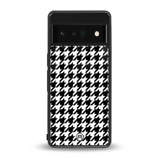 houndstooth classic back phone cover | glass case for google pixel 6 pro