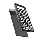 houndstooth classic back phone cover | glass case for google pixel 6 pro