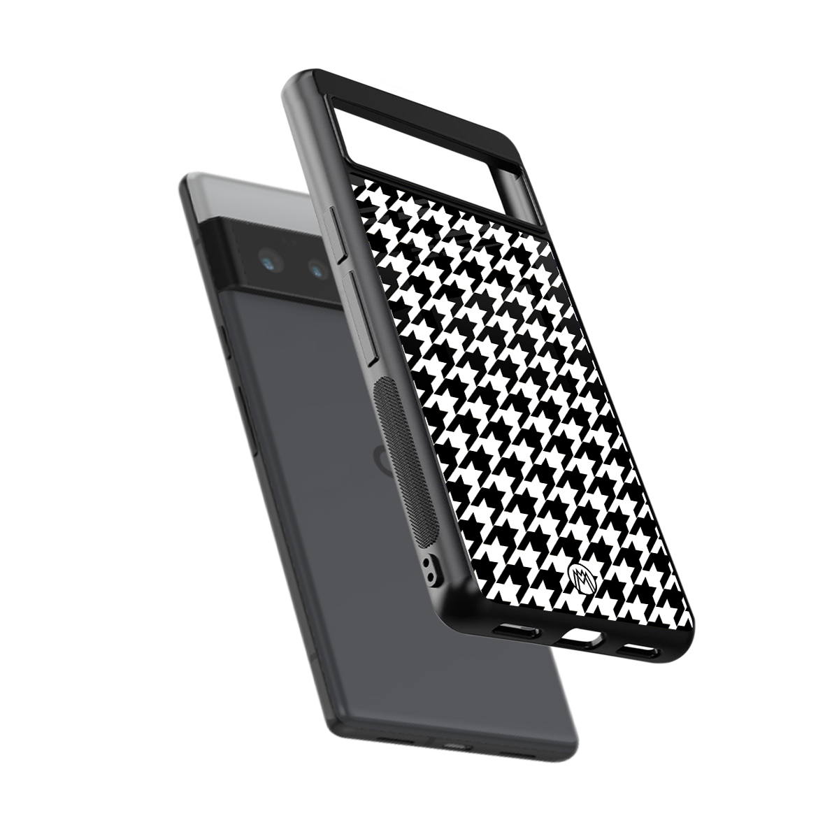 houndstooth classic back phone cover | glass case for google pixel 6 pro