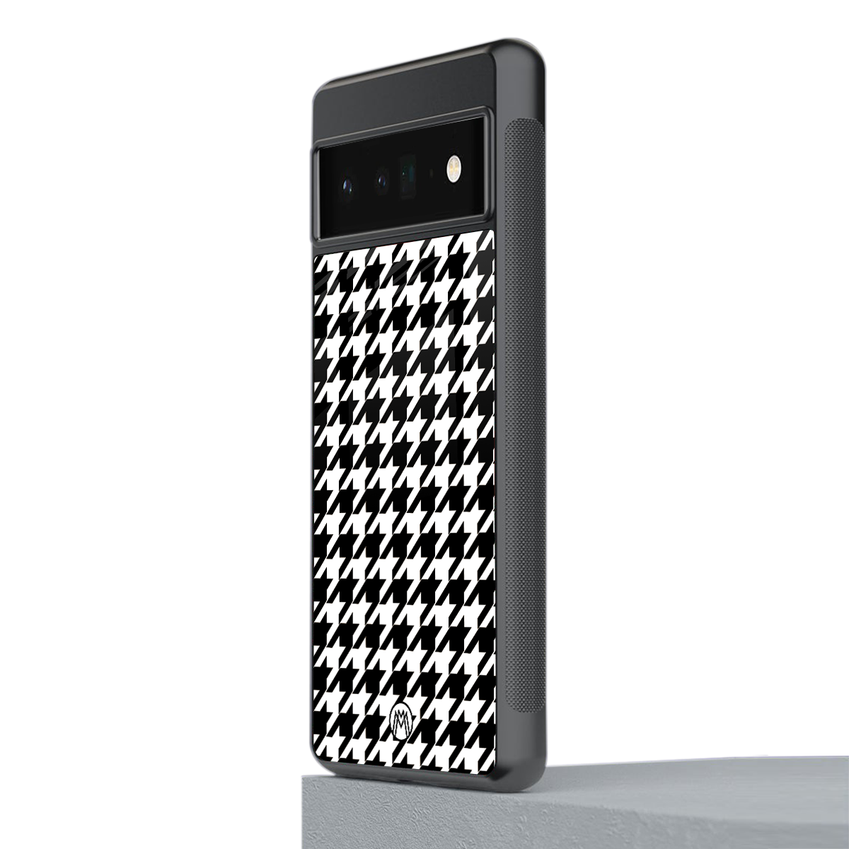 houndstooth classic back phone cover | glass case for google pixel 6 pro