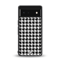 houndstooth classic back phone cover | glass case for google pixel 6