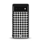 houndstooth classic back phone cover | glass case for google pixel 6