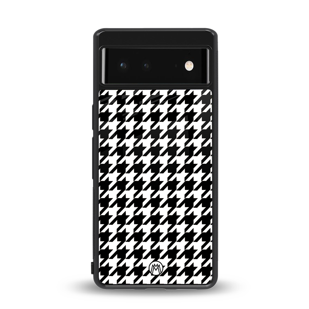 houndstooth classic back phone cover | glass case for google pixel 6