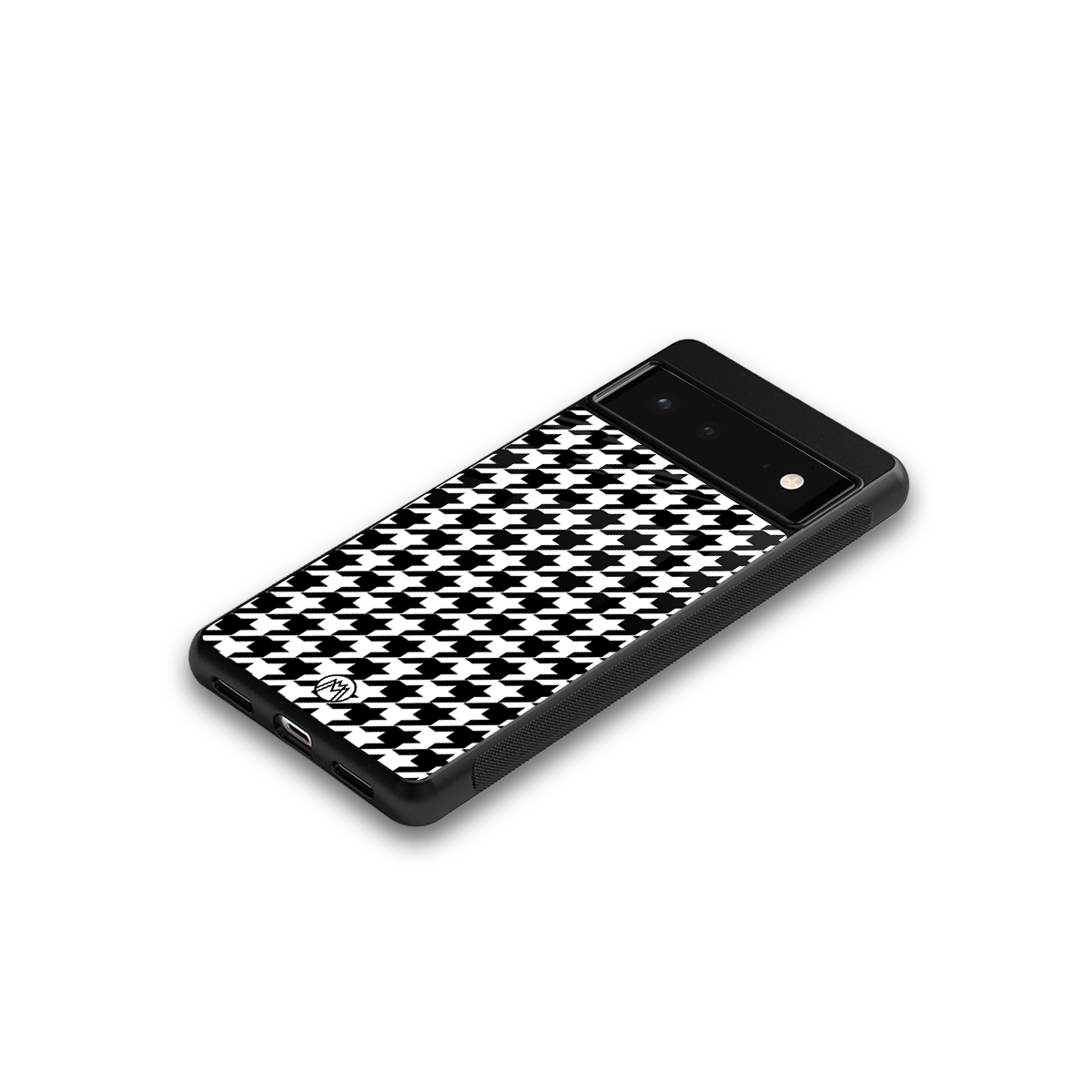 houndstooth classic back phone cover | glass case for google pixel 6