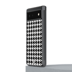 houndstooth classic back phone cover | glass case for google pixel 6