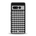 houndstooth classic back phone cover | glass case for google pixel 7 pro