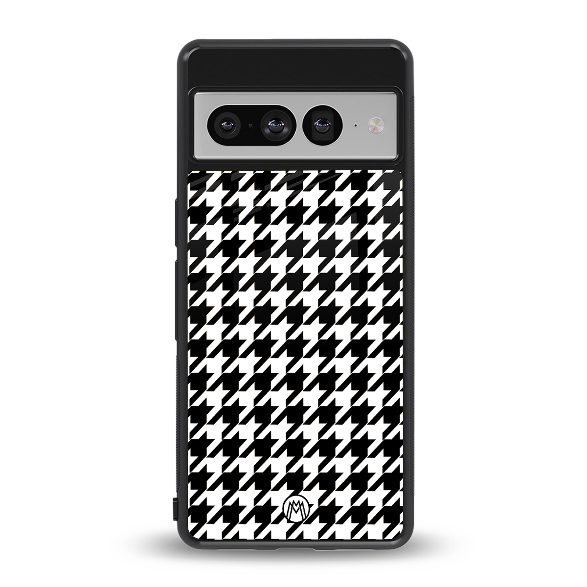 houndstooth classic back phone cover | glass case for google pixel 7 pro