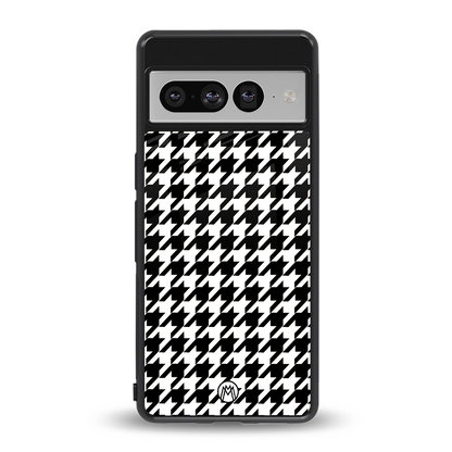 houndstooth classic back phone cover | glass case for google pixel 7 pro