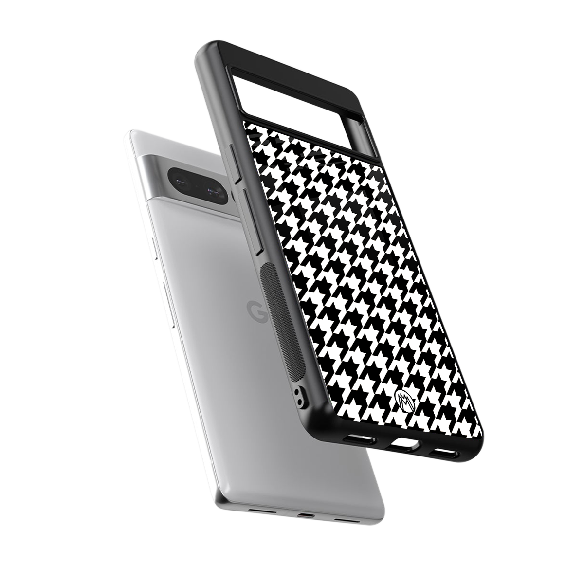 houndstooth classic back phone cover | glass case for google pixel 7 pro
