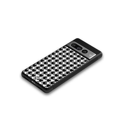 houndstooth classic back phone cover | glass case for google pixel 7 pro