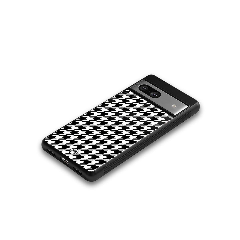 houndstooth classic back phone cover | glass case for Google Pixel 7