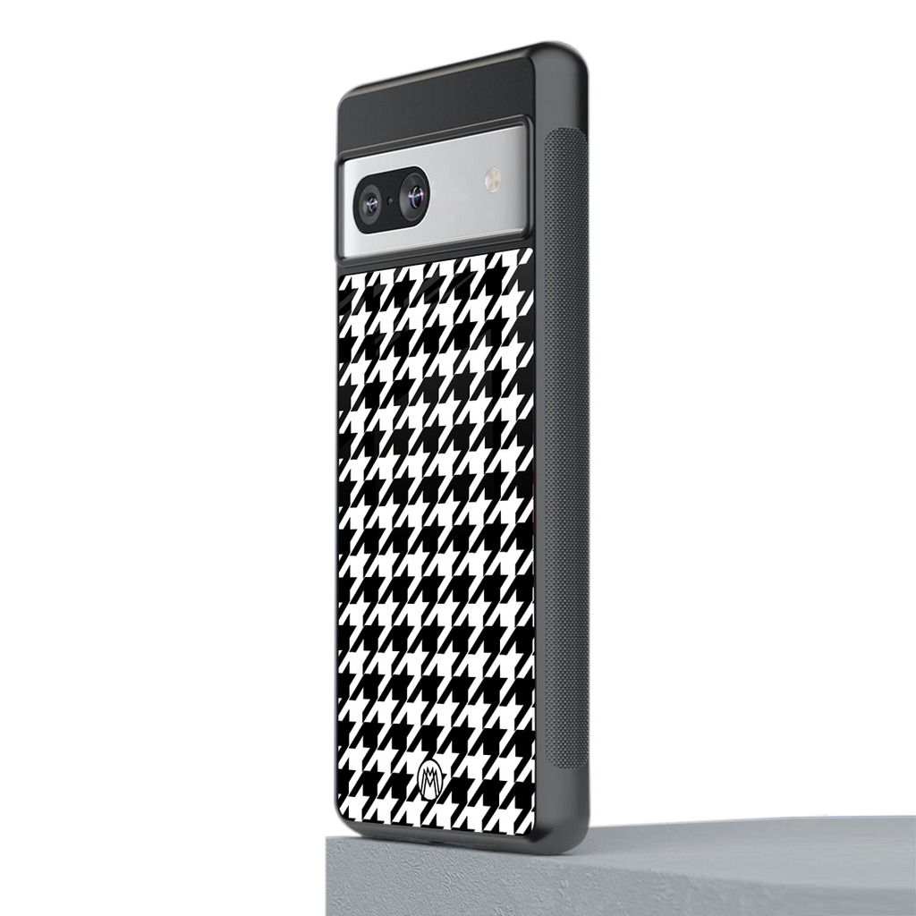 houndstooth classic back phone cover | glass case for Google Pixel 7