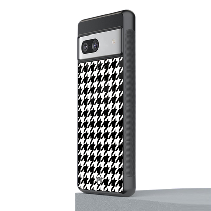 houndstooth classic back phone cover | glass case for Google Pixel 7