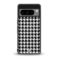 houndstooth classic back phone cover | glass case for google pixel 8 pro