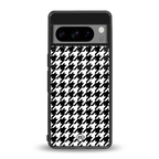 houndstooth classic back phone cover | glass case for google pixel 8 pro