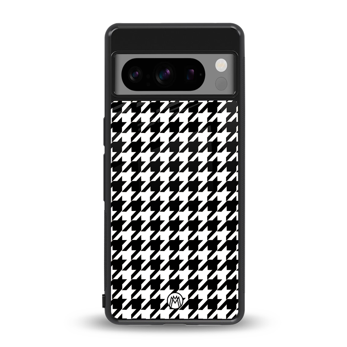 houndstooth classic back phone cover | glass case for google pixel 8 pro