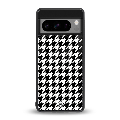 houndstooth classic back phone cover | glass case for google pixel 8 pro