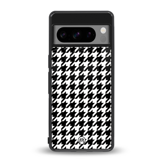 houndstooth classic back phone cover | glass case for google pixel 8 pro