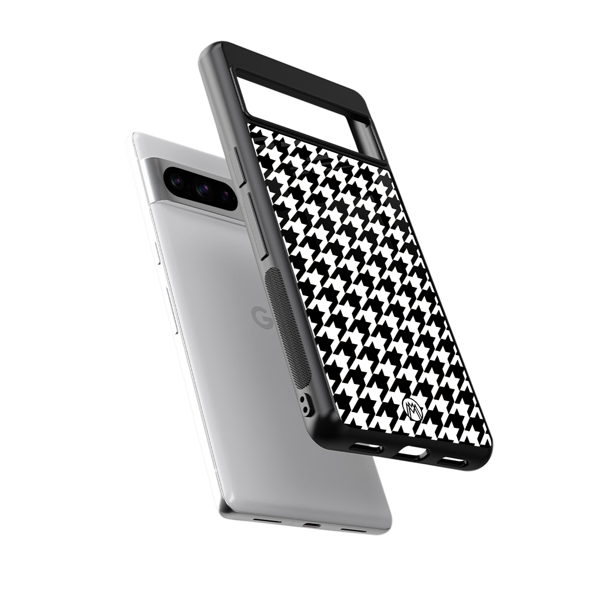 houndstooth classic back phone cover | glass case for google pixel 8 pro