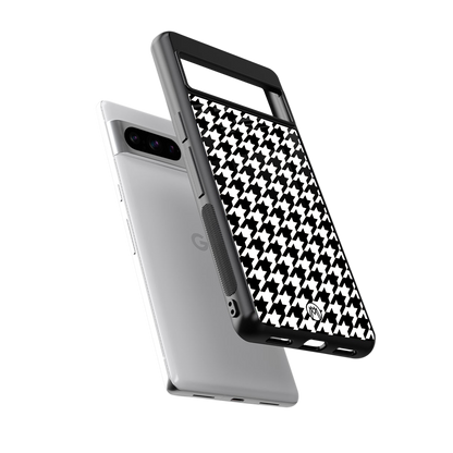 houndstooth classic back phone cover | glass case for google pixel 8 pro