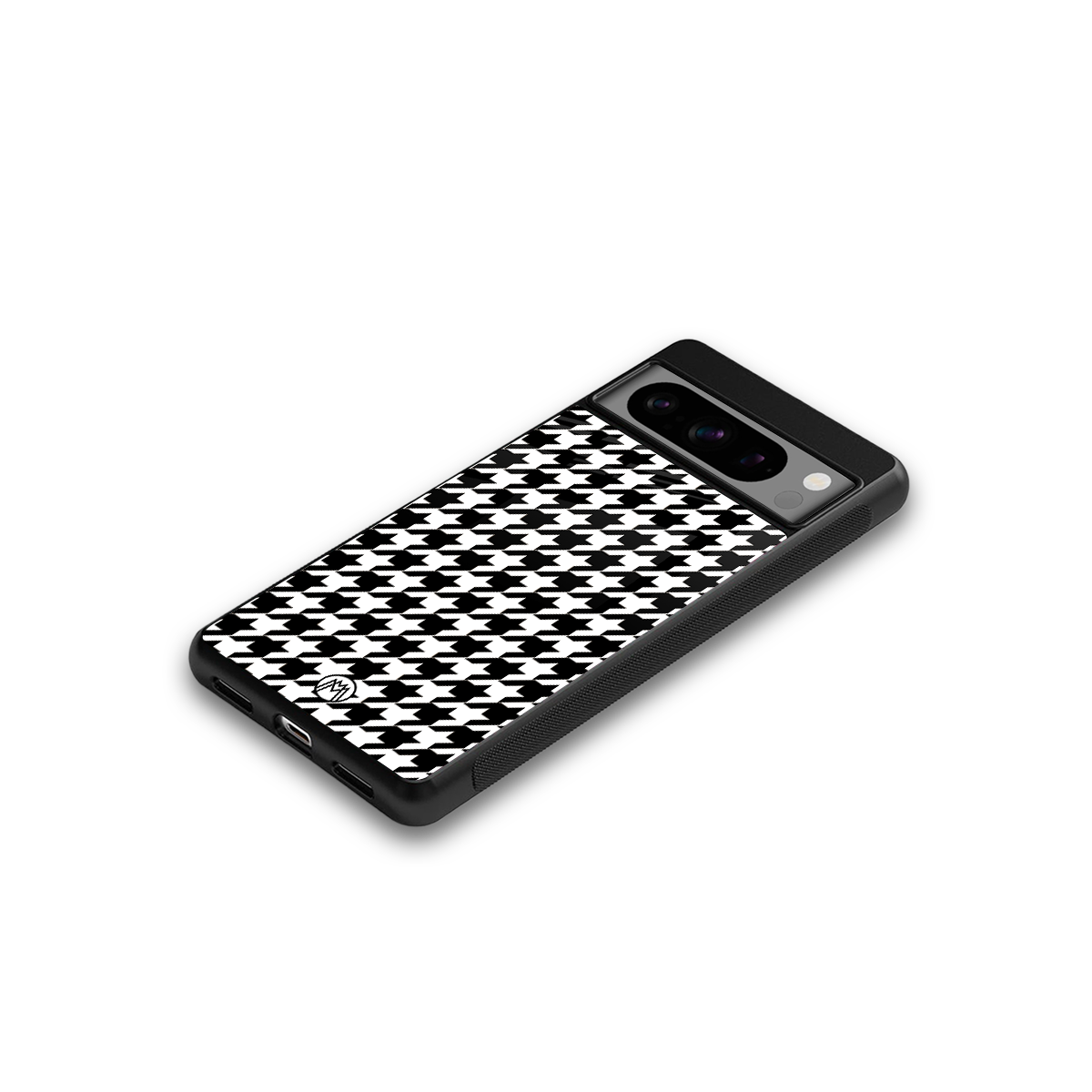 houndstooth classic back phone cover | glass case for google pixel 8 pro