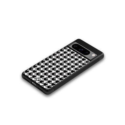 houndstooth classic back phone cover | glass case for google pixel 8 pro