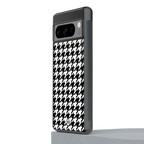 houndstooth classic back phone cover | glass case for google pixel 8 pro