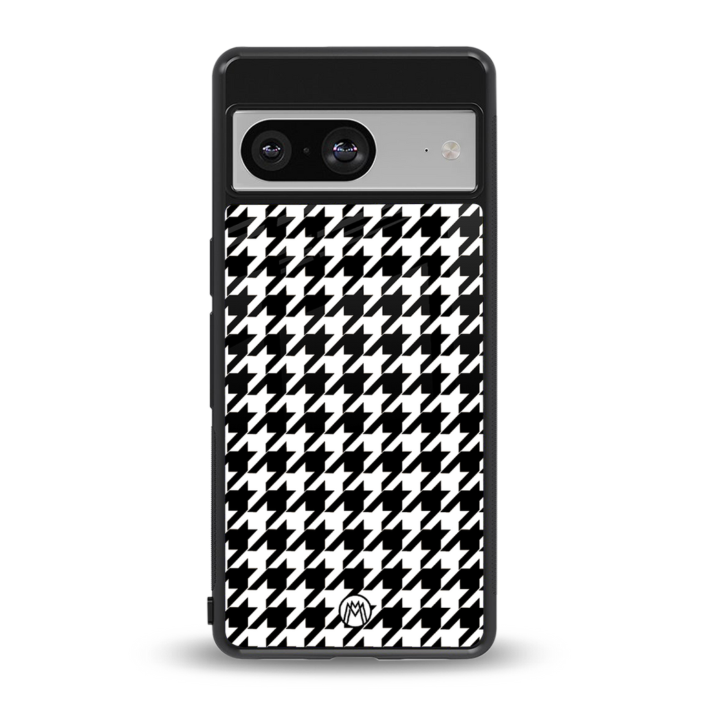 houndstooth classic back phone cover | glass case for Google Pixel 8