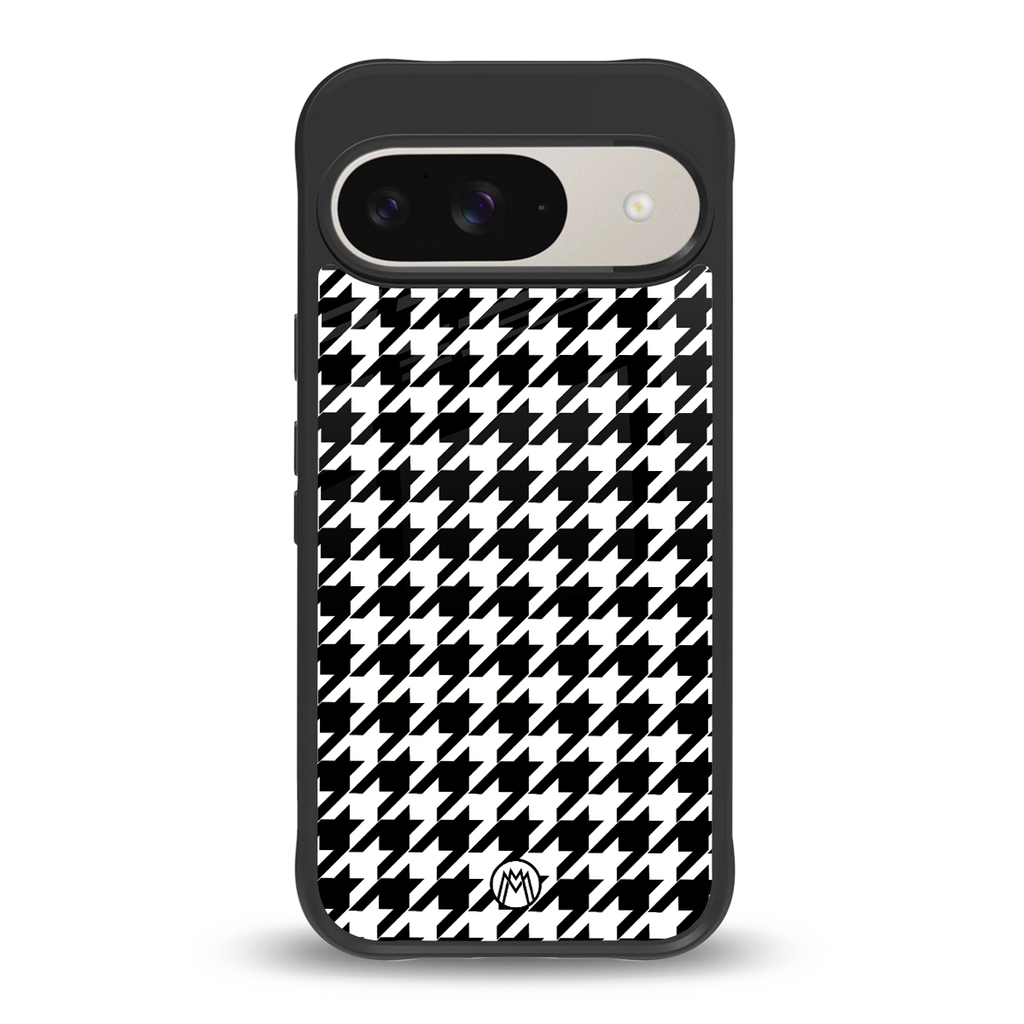 houndstooth classic back phone cover | glass case for google pixel 9