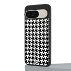 houndstooth classic back phone cover | glass case for google pixel 9