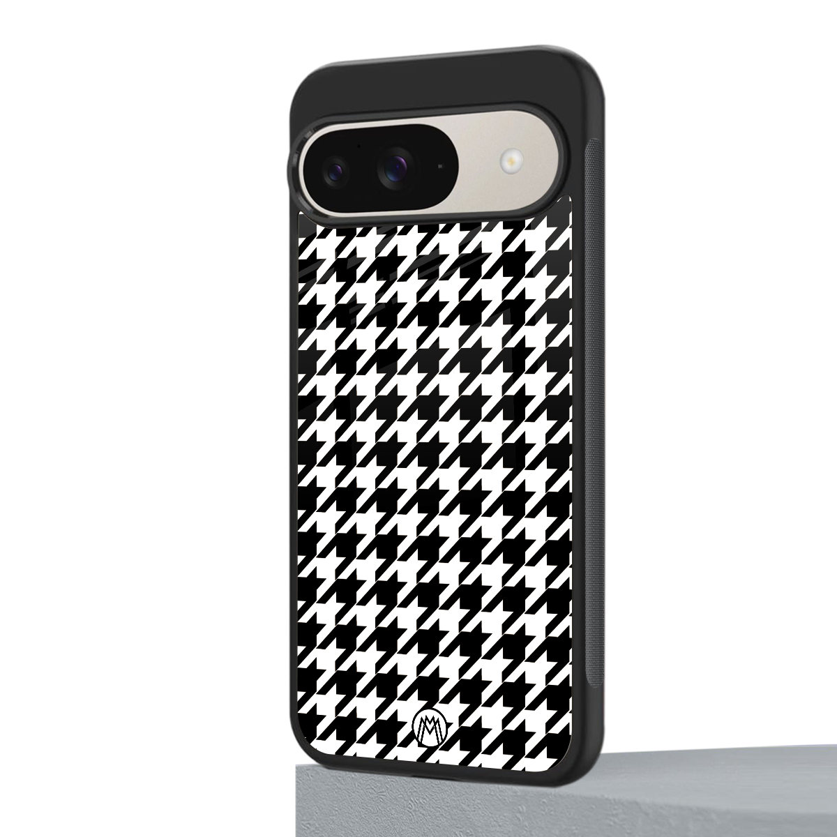 houndstooth classic back phone cover | glass case for google pixel 9