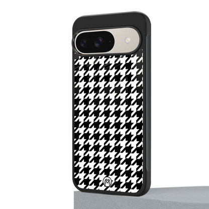 houndstooth classic back phone cover | glass case for google pixel 9