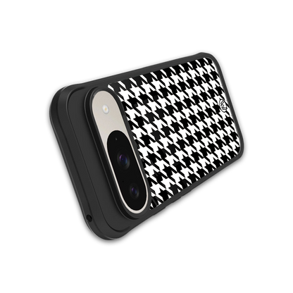 houndstooth classic back phone cover | glass case for google pixel 9