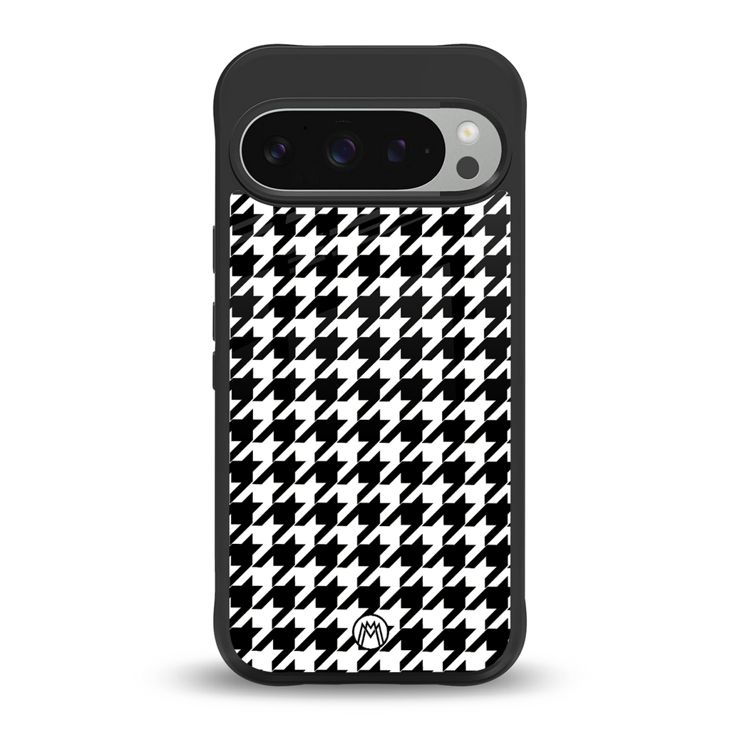 houndstooth classic back phone cover | glass case for google pixel 9 pro