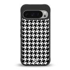 houndstooth classic back phone cover | glass case for google pixel 9 pro