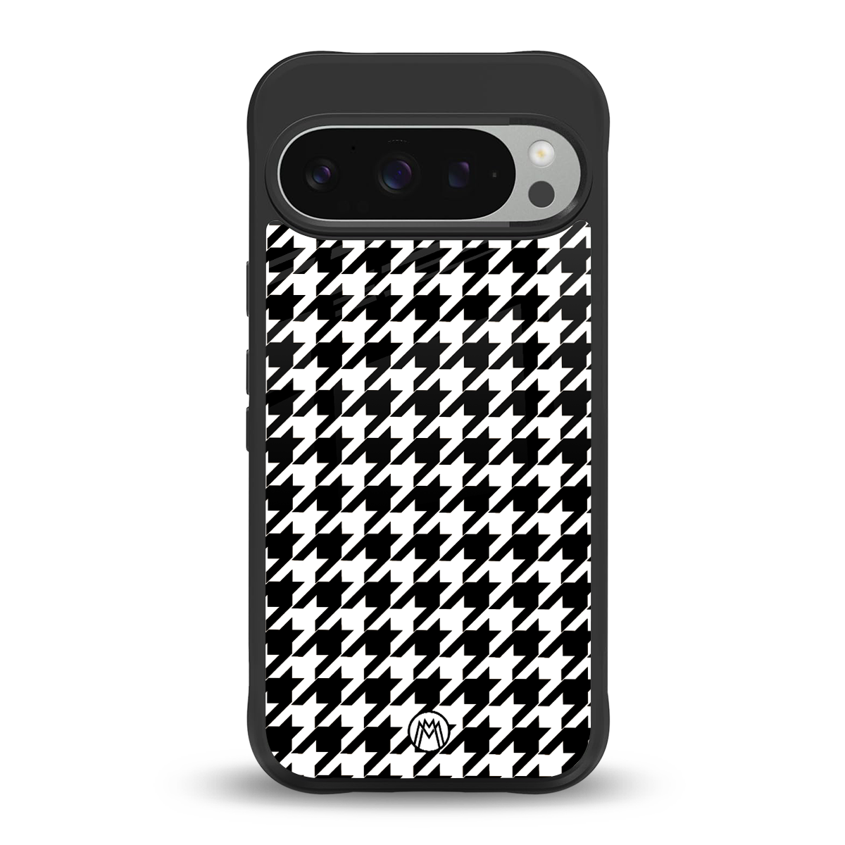 houndstooth classic back phone cover | glass case for google pixel 9 pro