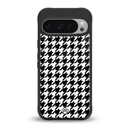 houndstooth classic back phone cover | glass case for google pixel 9 pro xl