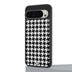 houndstooth classic back phone cover | glass case for google pixel 9 pro xl