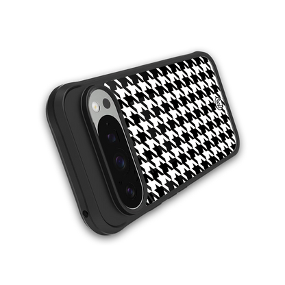 houndstooth classic back phone cover | glass case for google pixel 9 pro xl