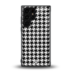 houndstooth classic back phone cover | glass case for samsung galaxy s23 ultra