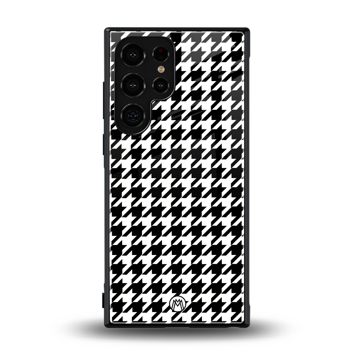 houndstooth classic back phone cover | glass case for samsung galaxy s23 ultra