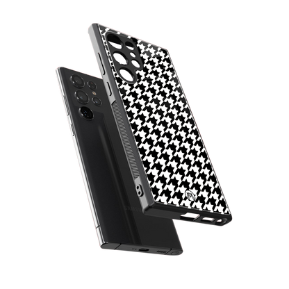 houndstooth classic back phone cover | glass case for samsung galaxy s24 ultra
