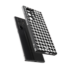 houndstooth classic back phone cover | glass case for samsung galaxy s23 ultra