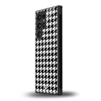 houndstooth classic back phone cover | glass case for samsung galaxy s23 ultra