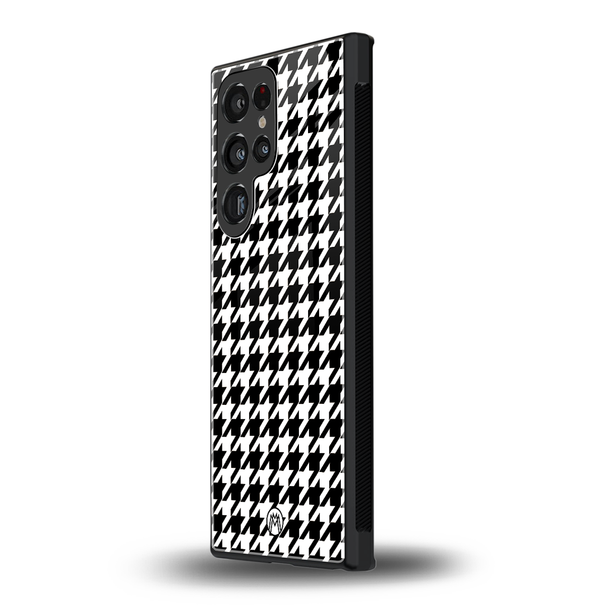 houndstooth classic back phone cover | glass case for samsung galaxy s23 ultra