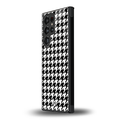 houndstooth classic back phone cover | glass case for samsung galaxy s23 ultra