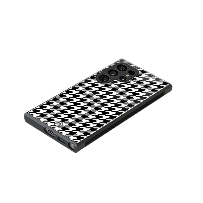 houndstooth classic back phone cover | glass case for samsung galaxy s23 ultra